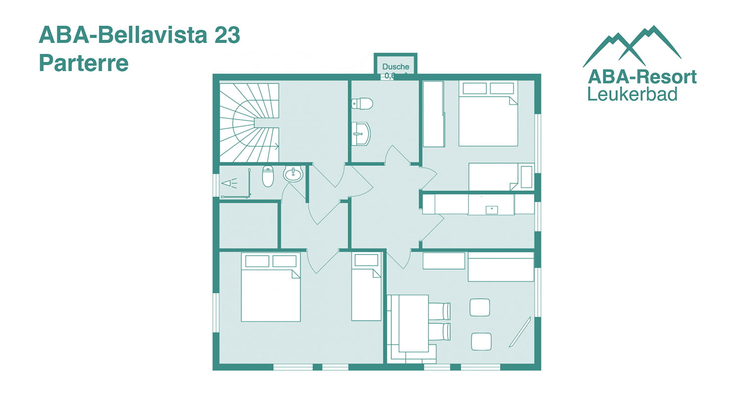 ABA Bellavista 23: Dreizimmerwohnung im Parterre für maximal 5 Personen.