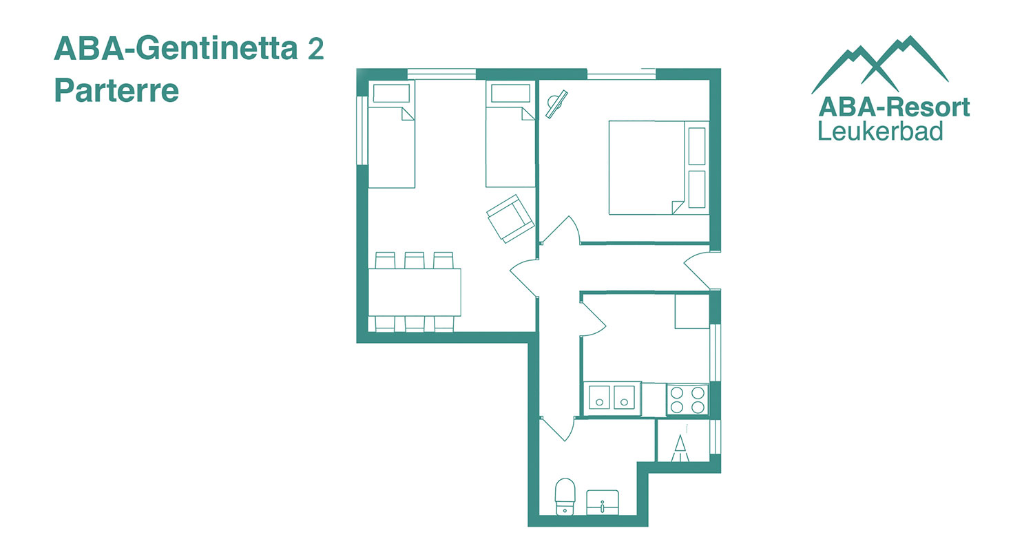 ABA Gentinetta 2: Zweizimmerwohnung im Parterre für maximal 4 Personen.
