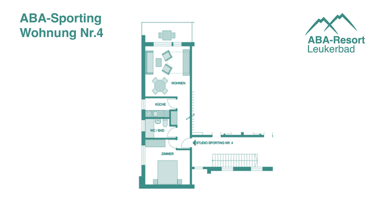 ABA Sporting 4: Two-room apartment for a maximum of 4 people.