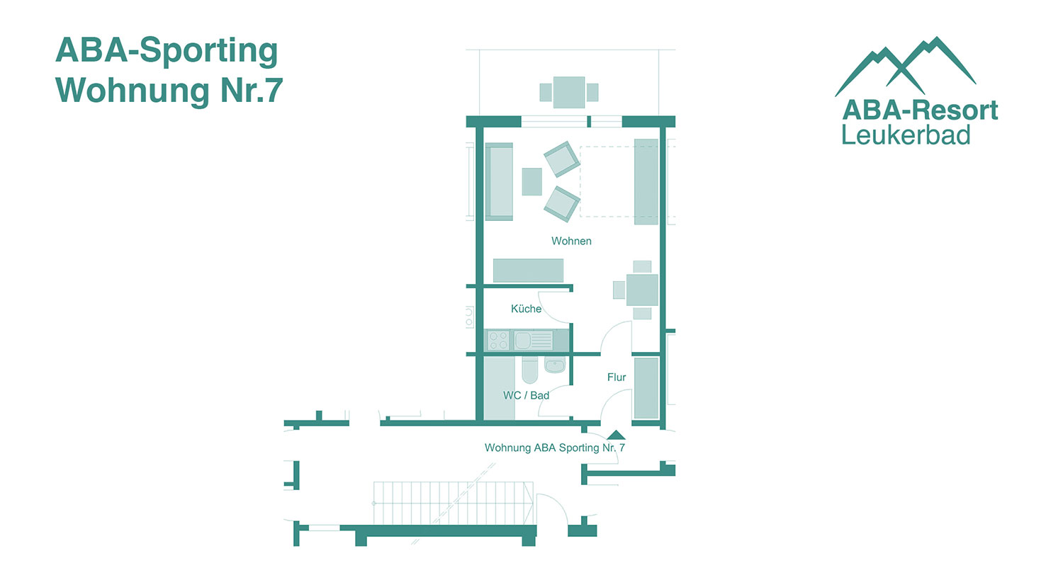 Sporting 7: Einzimmerwohnung für maximal 2 Personen.