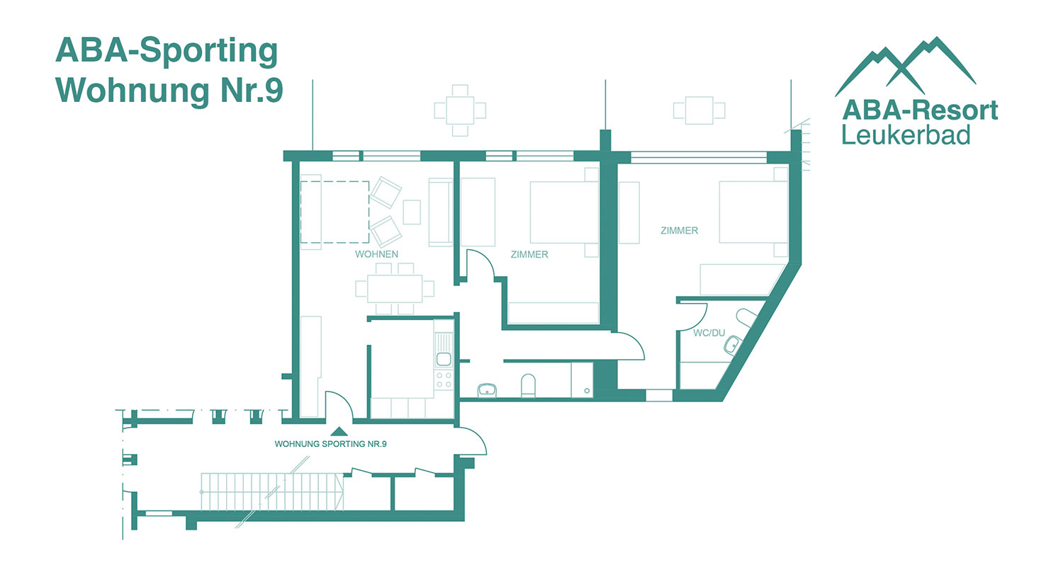 ABA Sporting 9: Three-room apartment for a maximum of 8 people.