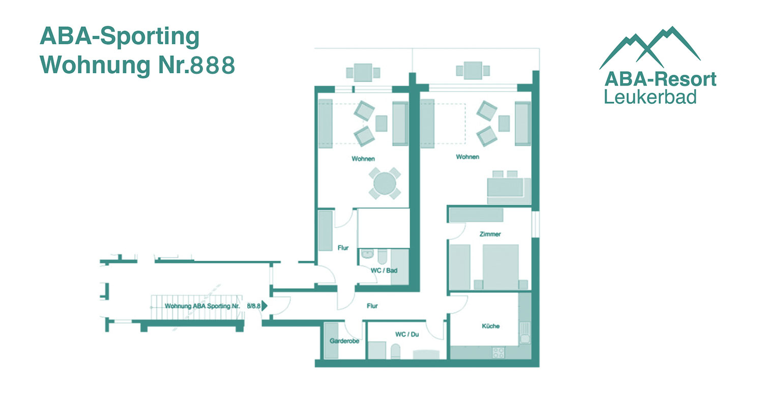 ABA Sporting 888: Dreizimmerwohnung für maximal 7 Personen.